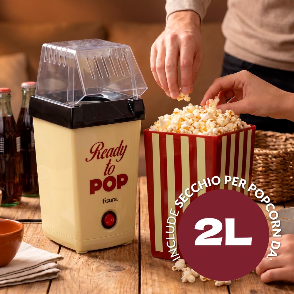 Fisura – Macchina per popcorn originale “Ready to pop”. Popcorn senza olio.