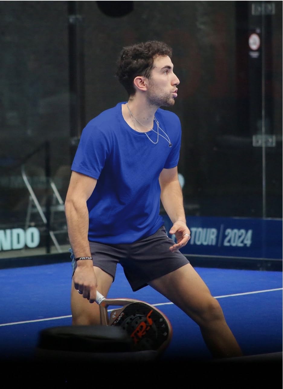 Size L Men’s Short Sleeve Quick Dry Moisture Wicking Active Crew Neck T Shirt - Athletic Running Gym Workout Tee Tops