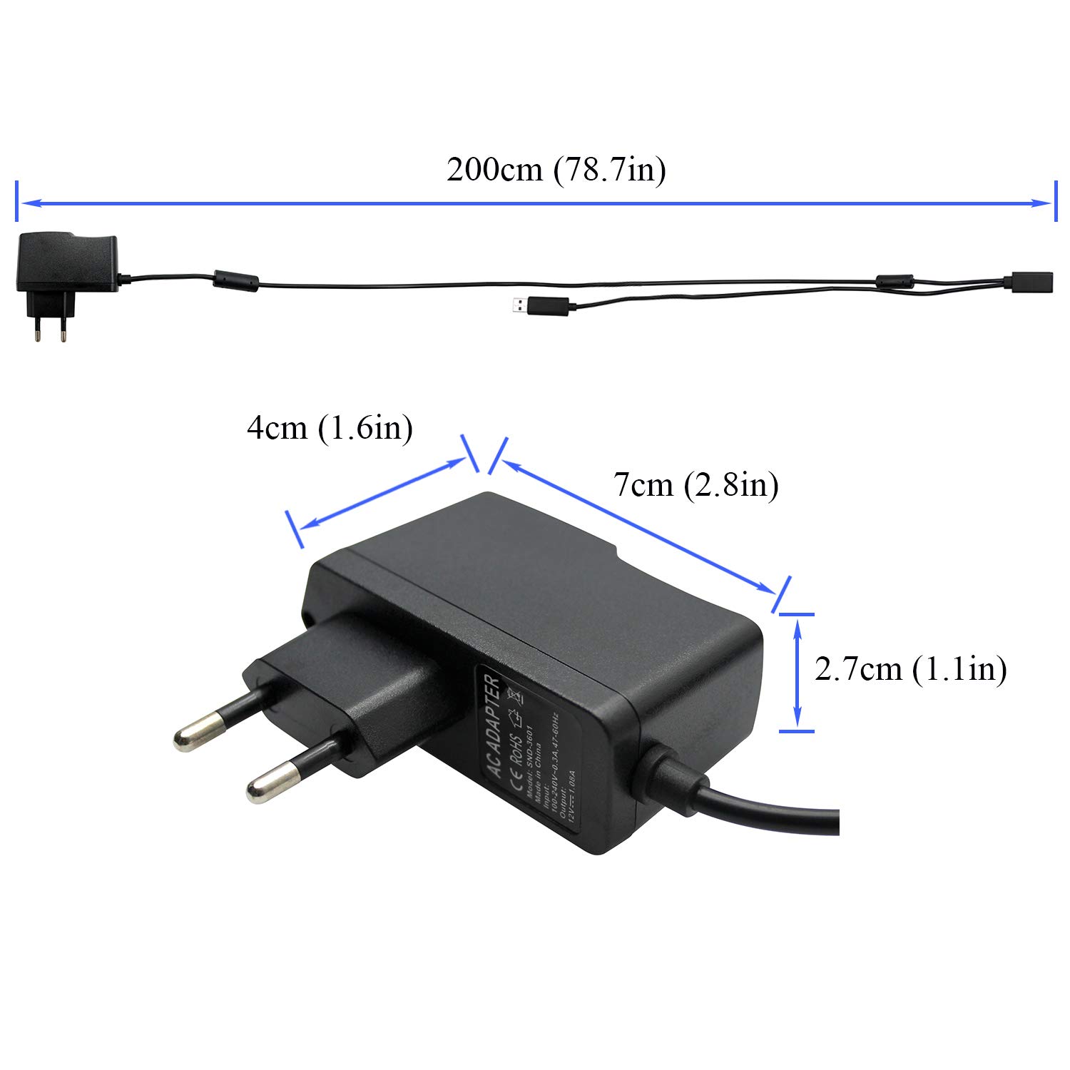 OSTENT Adaptateur Secteur pour Caméra Kinect de la Xbox 360 de Microsoft (Prise EU)