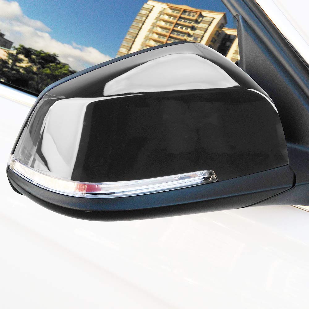 Caches de rétroviseurs de porte, garnitures de rétroviseurs latéraux de rechange compatibles avec BMW F20 F22 F23 F30 F31 F32 F33 F36 F87 M2 X1 E84 (noir brillant)