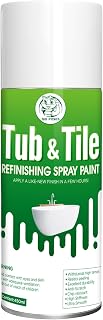 SIX FOXES Tub and Tile Spray Paint (White), 450ml × 1 Can, DIY Tub and Tile Spray Paint for Resurfacing Bathroom Sink Countertop