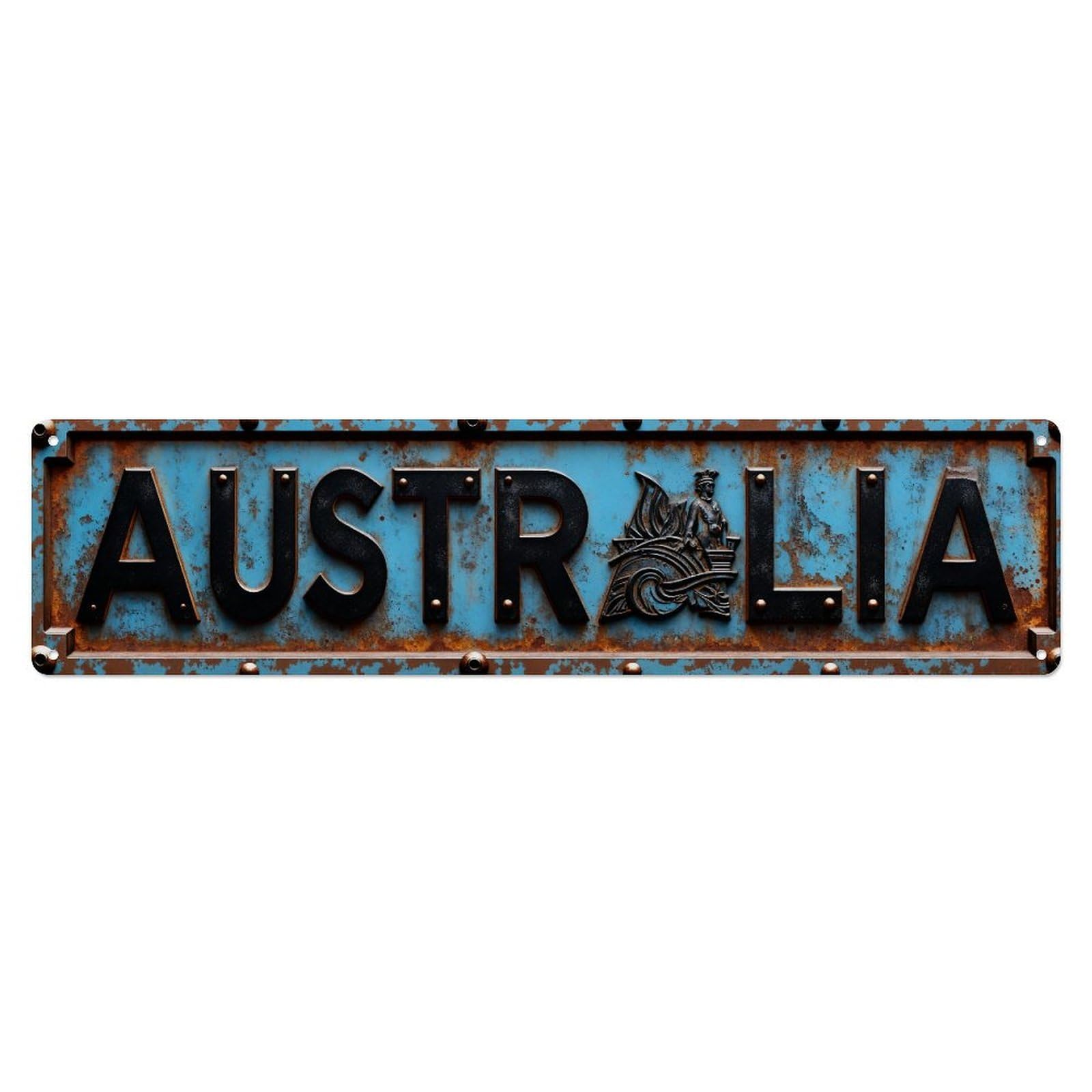 Australia Sign Rusty Metal Metal Tin Sign Plaque
