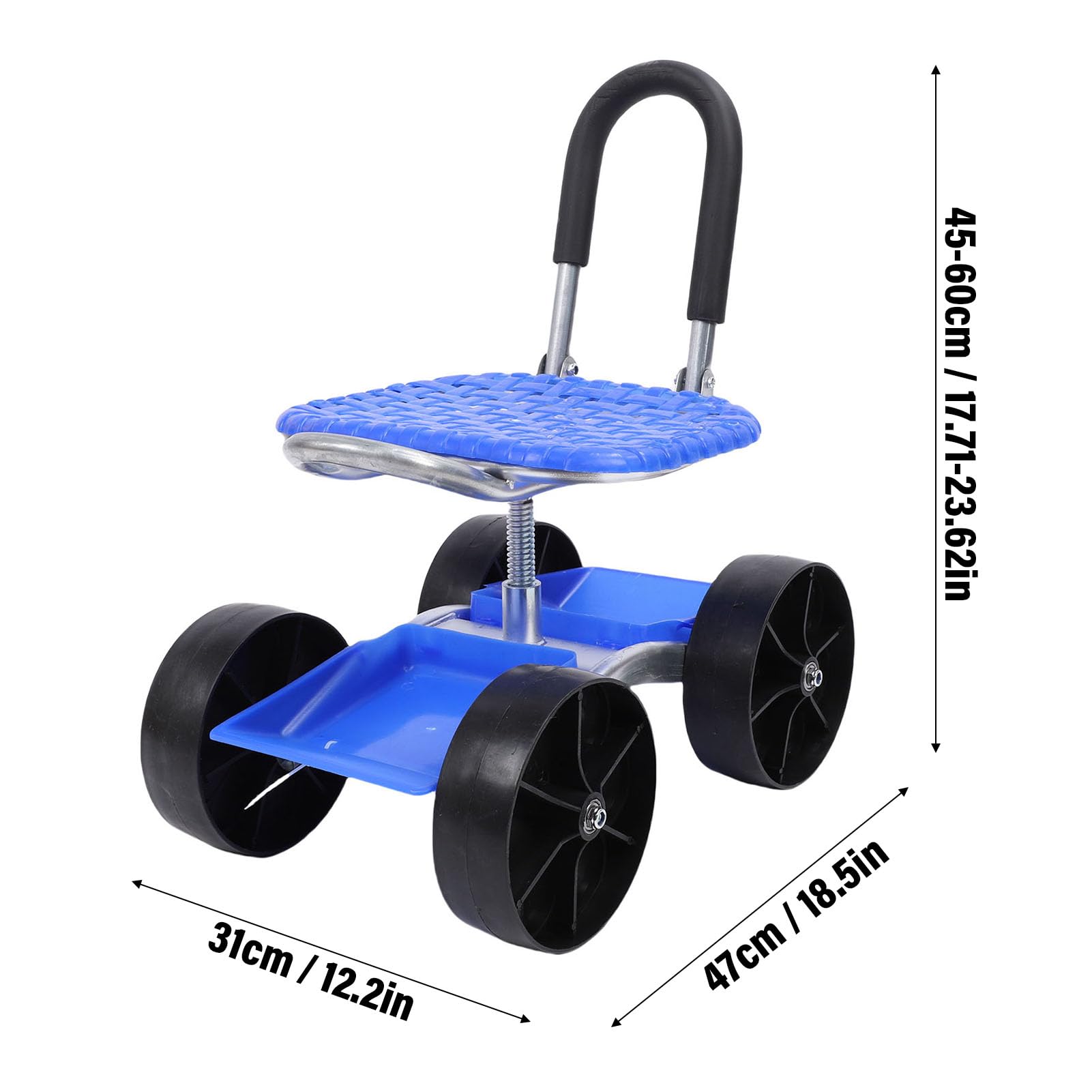 Brrnoo Carro de Jardín Carretilla Giratoria 360 Grados con Ruedas para