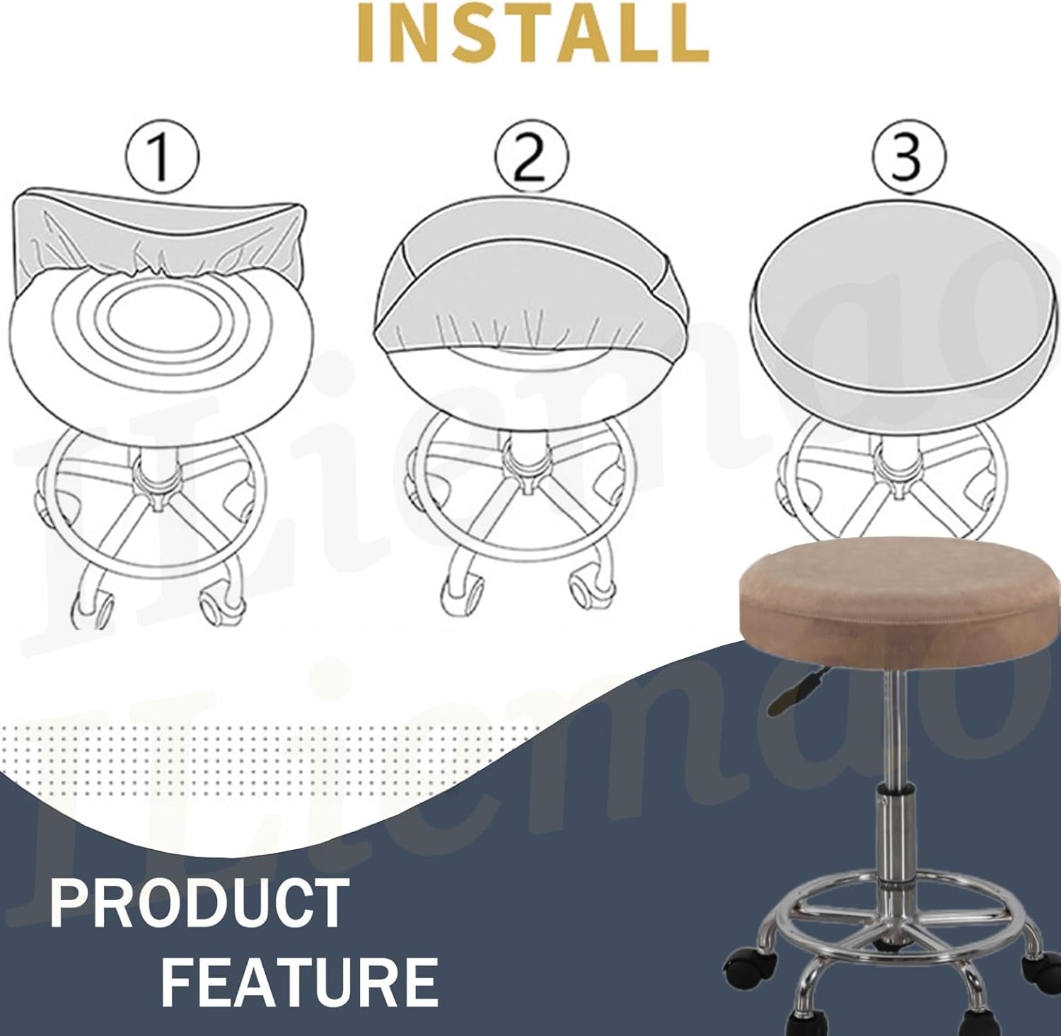 Bar Stool Covers Slipcovers Set of 2 Round Cover Elastic Washable Seat for Diameter Chair Cushion Stretch Barstool Kitchen Dining Room Circle Soft Easy to Clean Velvet(Pink,90x15cm)