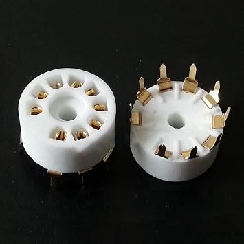 5pcs B9A Ceramic 9Pin Tube Socket For 12AX7 12AT7 12AU7 ECC83 ECC82 E88CC 6922 6p1 6p14 Improved Sound