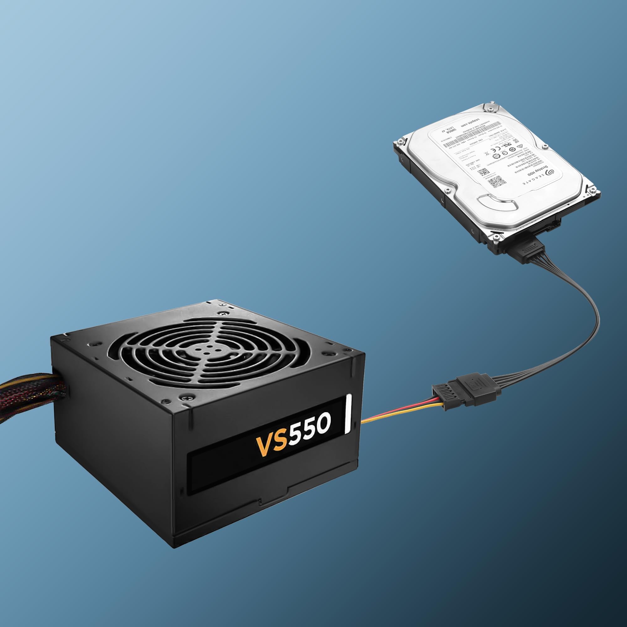 GINTOOYUN Zestaw 2 szt. 15 pin SATA Power Extension Cable 18AWG 15 pin męski do żeński dysk twardy SATA kabel zasilający do dysku twardego HDD (8,46 cala)