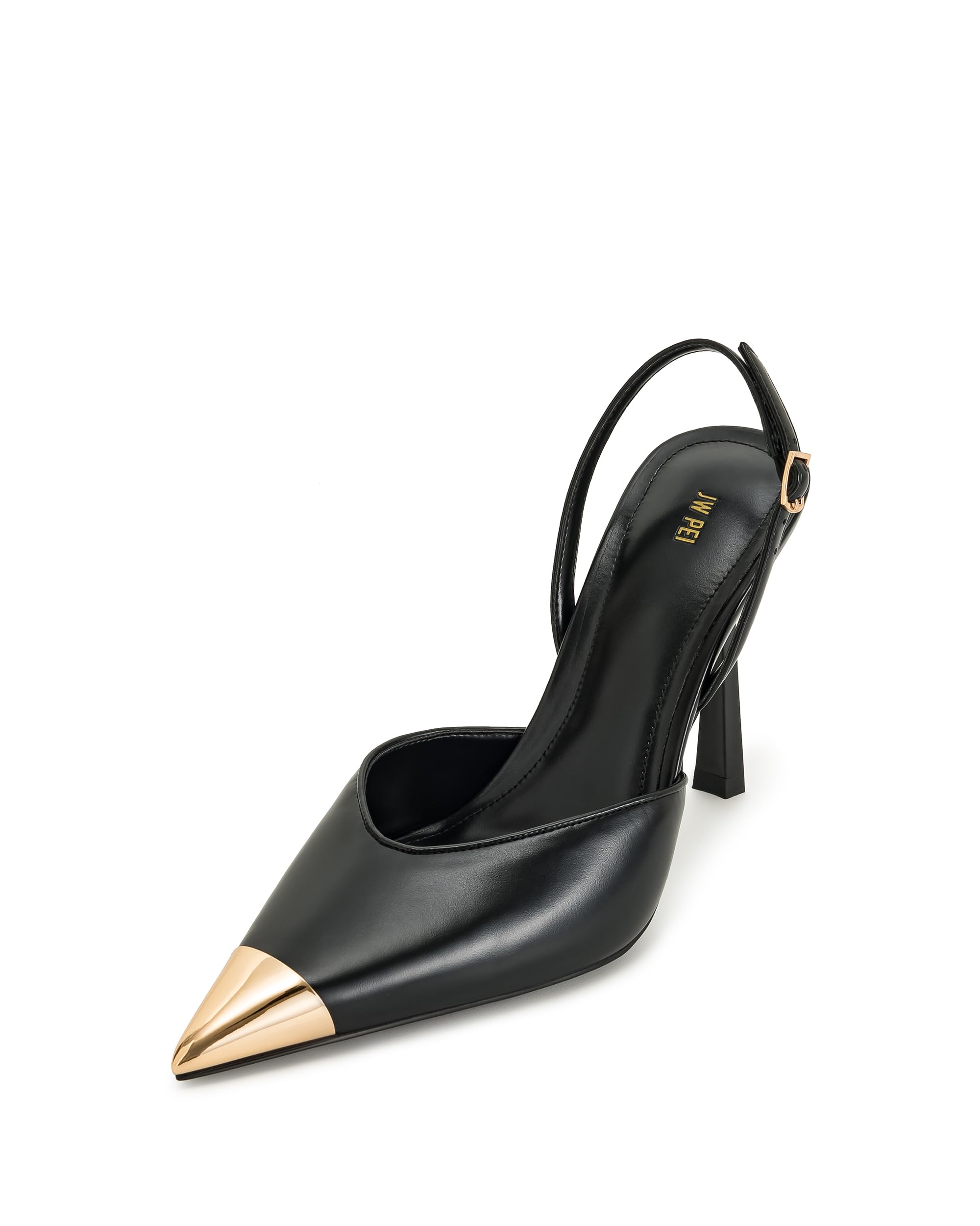 JW PEI Women's Savannah Gold Tipped Slingback Pumps - Black