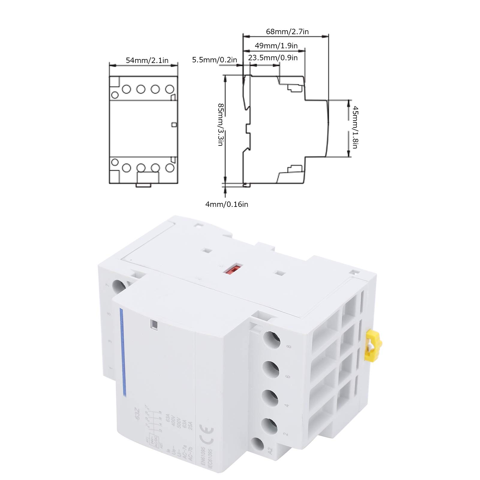 Spannungsschütz, BCH8-63 4NO 63A 400V AC/DC Elektronischer modularer Spulenschalter für Häuser, Hotels, Wohnungen (AC/DC 24V)