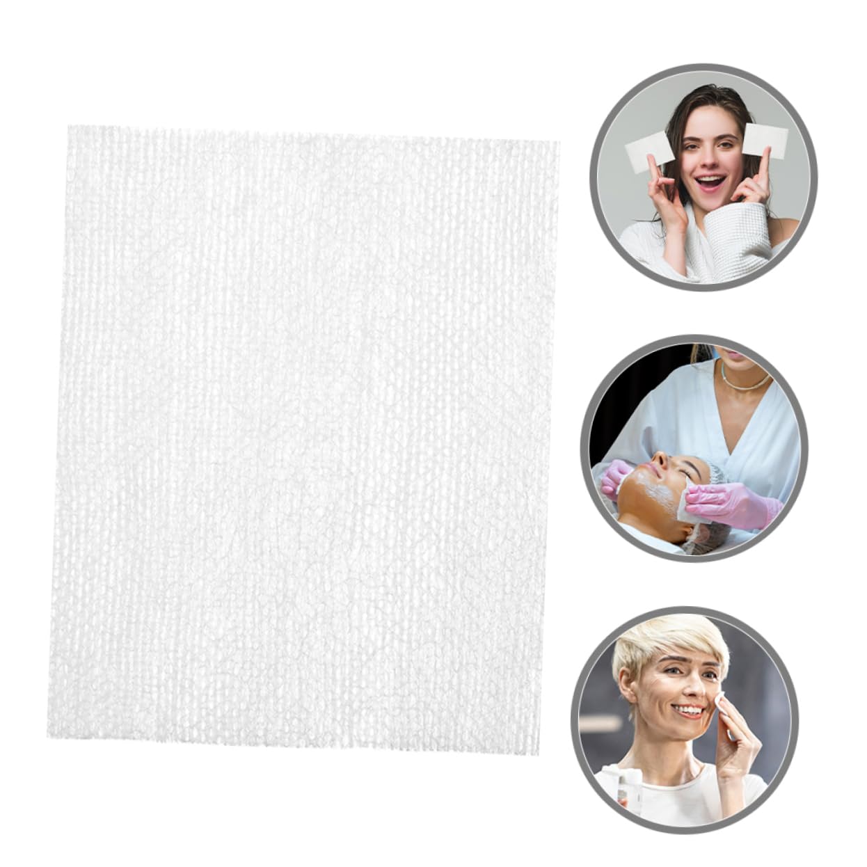 SOESFOUFU Rectangular Cotton Facial Pads 240pcs Stretchable Makeup Pads Gentle Exfoliating Reusable Cleansing Rounds for Women