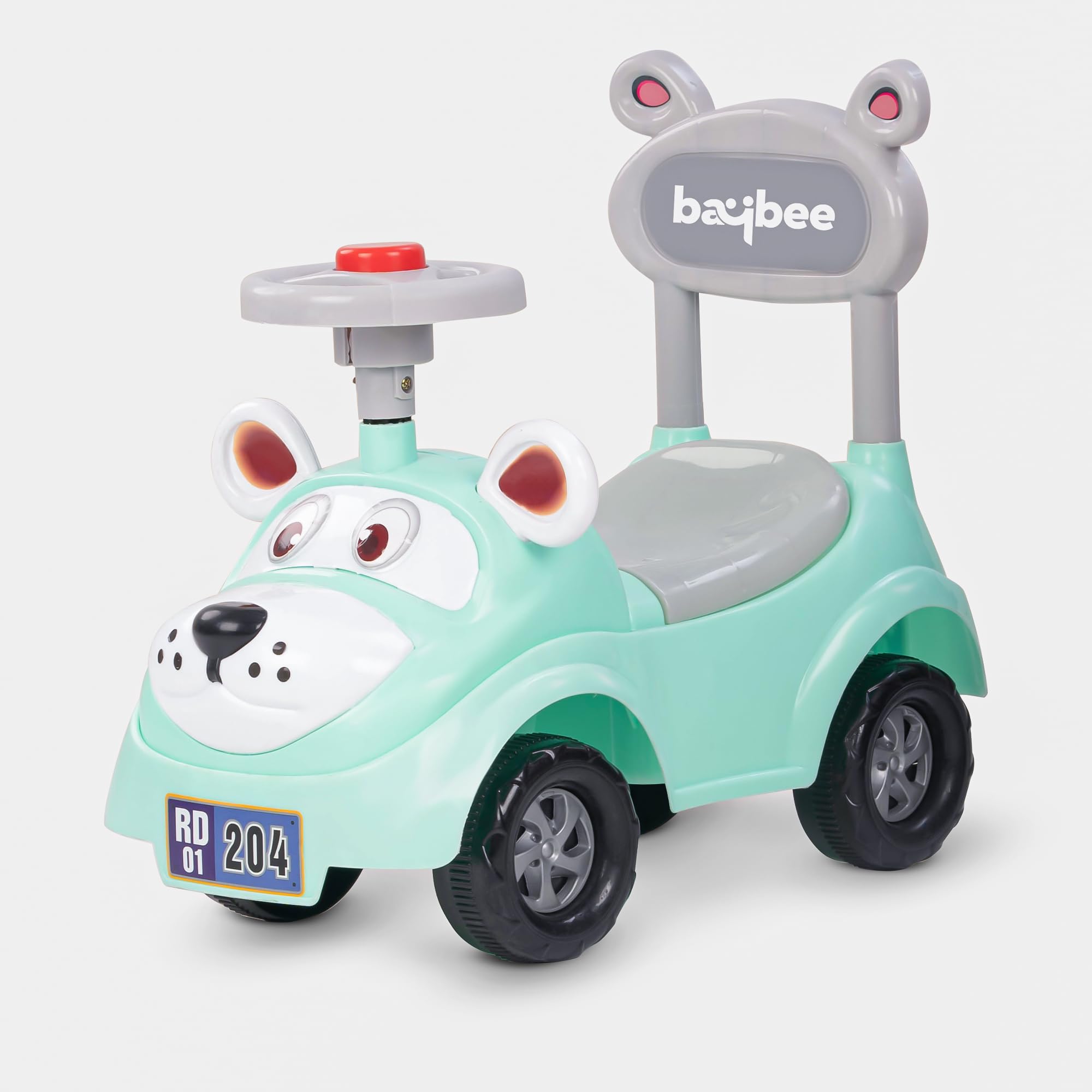 Baybee Baby Ride on Car for Kids, Baby Car with Music, Horn & Storage | Push Toy Kids Car for Baby with High Backrest | Push Ride on for Kids for 1 to 3 Years Boy Girl Upto 25 Kgs (Snooper, Green)