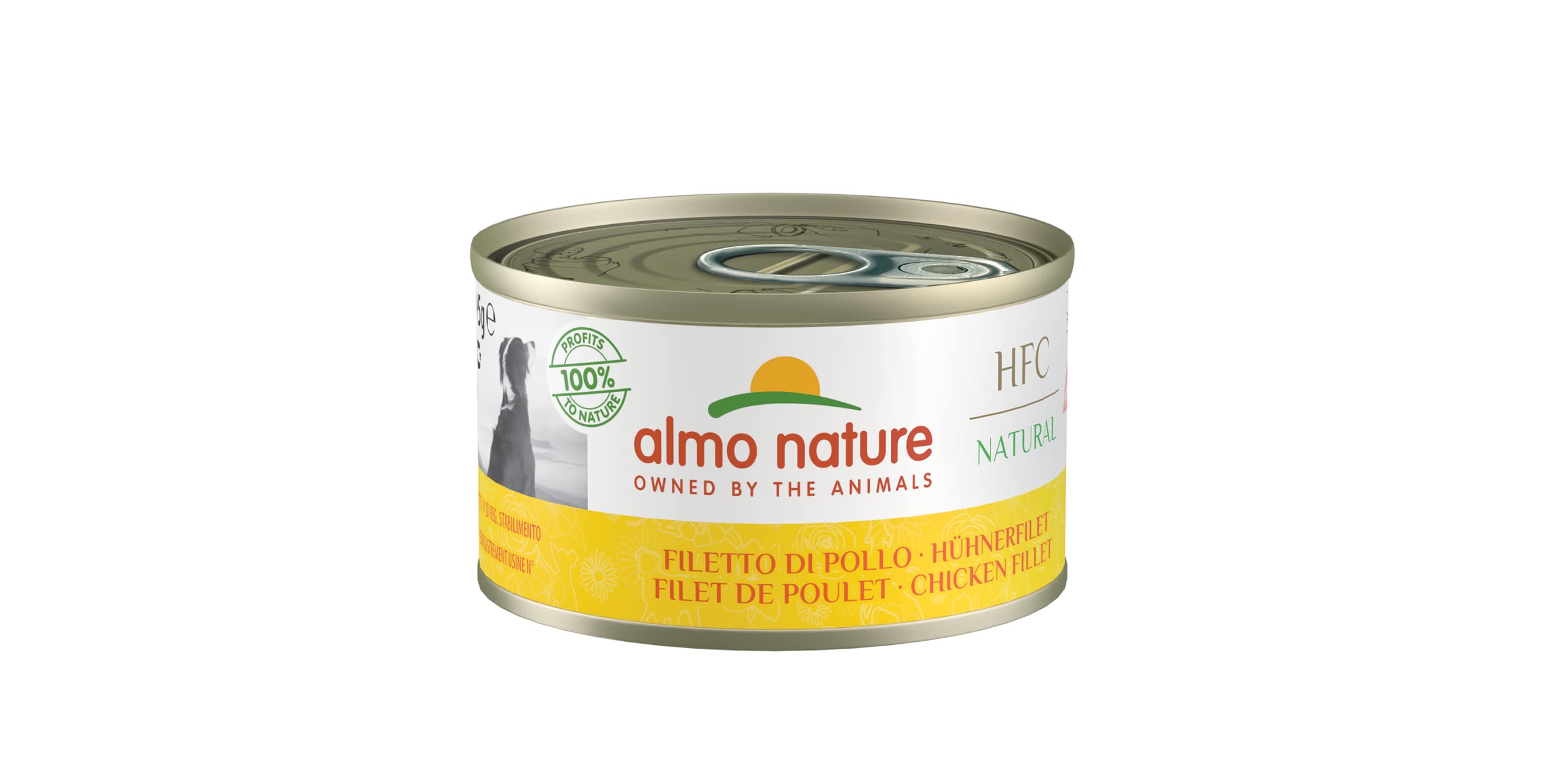 Almo Nature HFC Natural. Alimento umido per cani adulti - Filetto di Pollo (Pacco da 24 lattine x 95g cad)