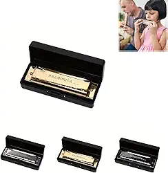 Gaita de titânio de 10 furos com furos numerados, instrumento para iniciantes, afinação C, adequada para festas e feriados, ouro