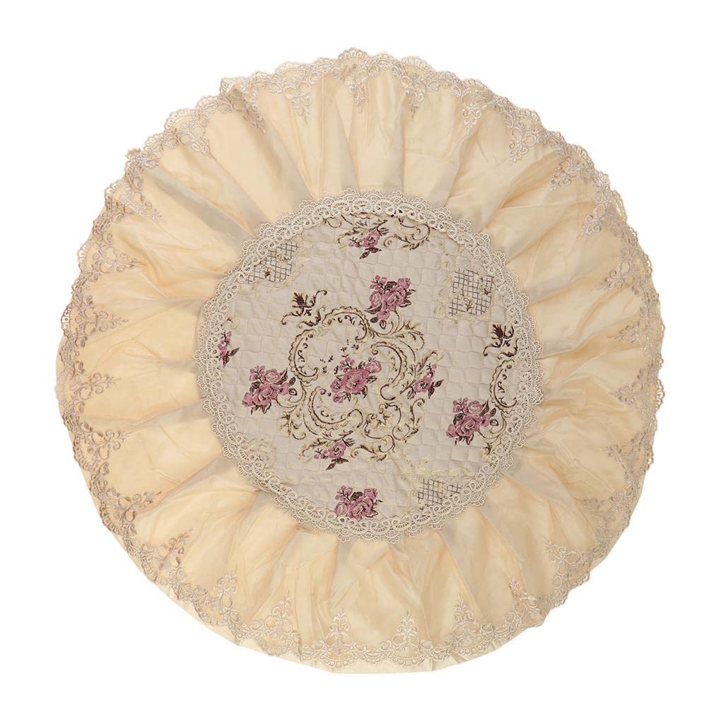 Tiny Store European Round Cabinet Hood Dust Cover Embroidered Dustproof Ornament Purple
