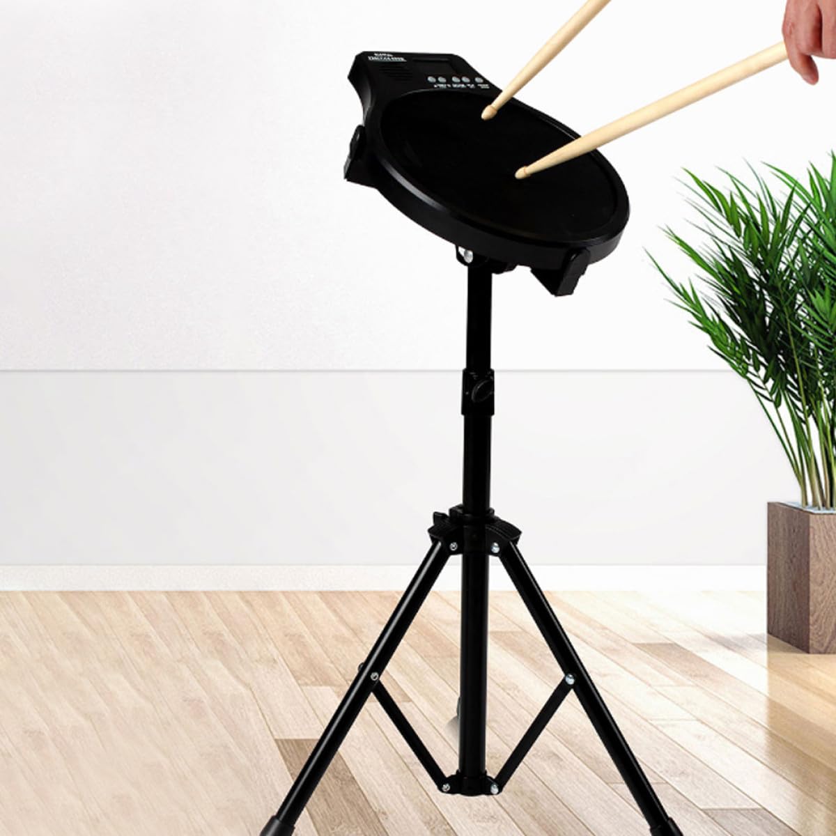 BESTYASH Supporto per Rullante Muto Regolabile 12 Pollici Treppiede in Gomma per Esercitazione Batteria Jazz per Principianti e Musicisti Portatile e Stabile