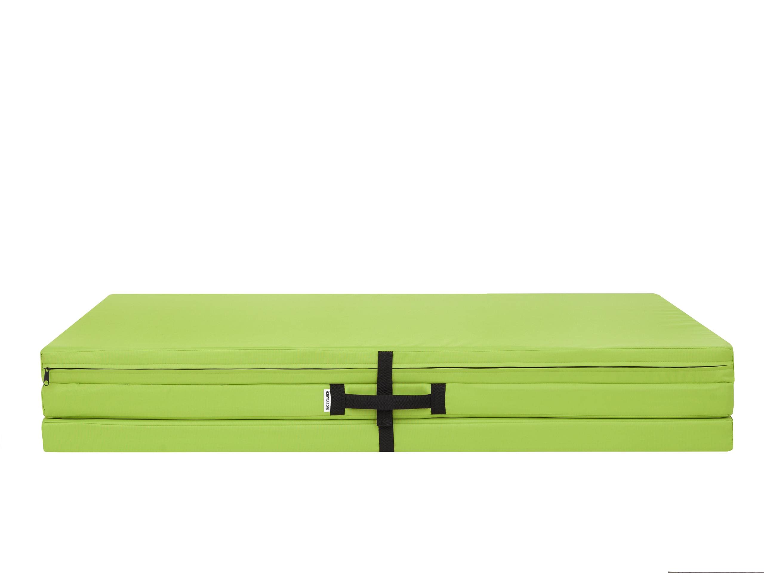 Matelas d'entraînement, matelas d'appoint, matelas de camping, matelas de chambre, matelas de plage, matelas pliant, 195 x 120 cm, vert citron