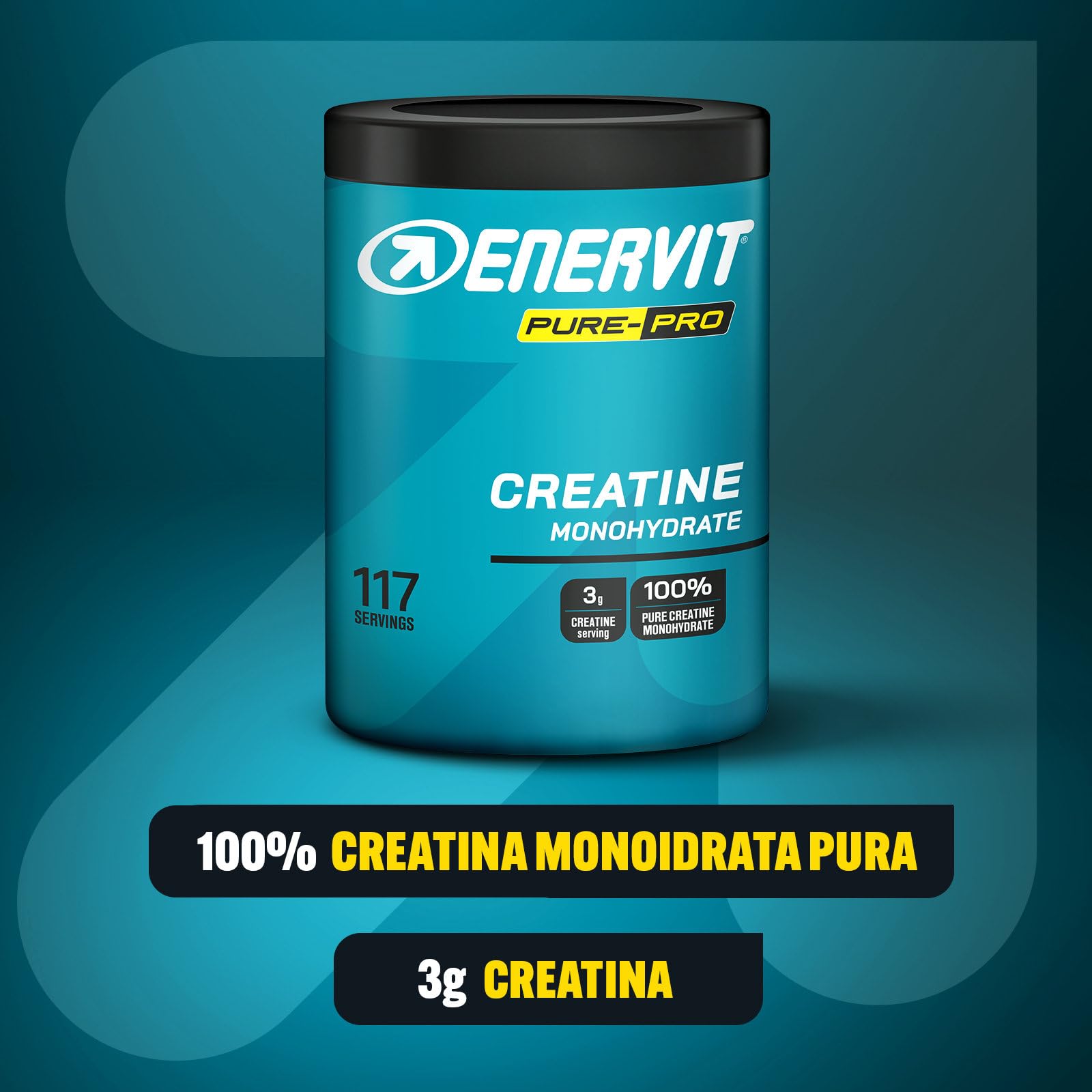 Enervit Pure-Pro Creatine, Creatina Monoidrata in Polvere, Gusto Anguria,Ideale per sforzi e Workout ad Alta Intensità, Vegan, Barattolo da 400g