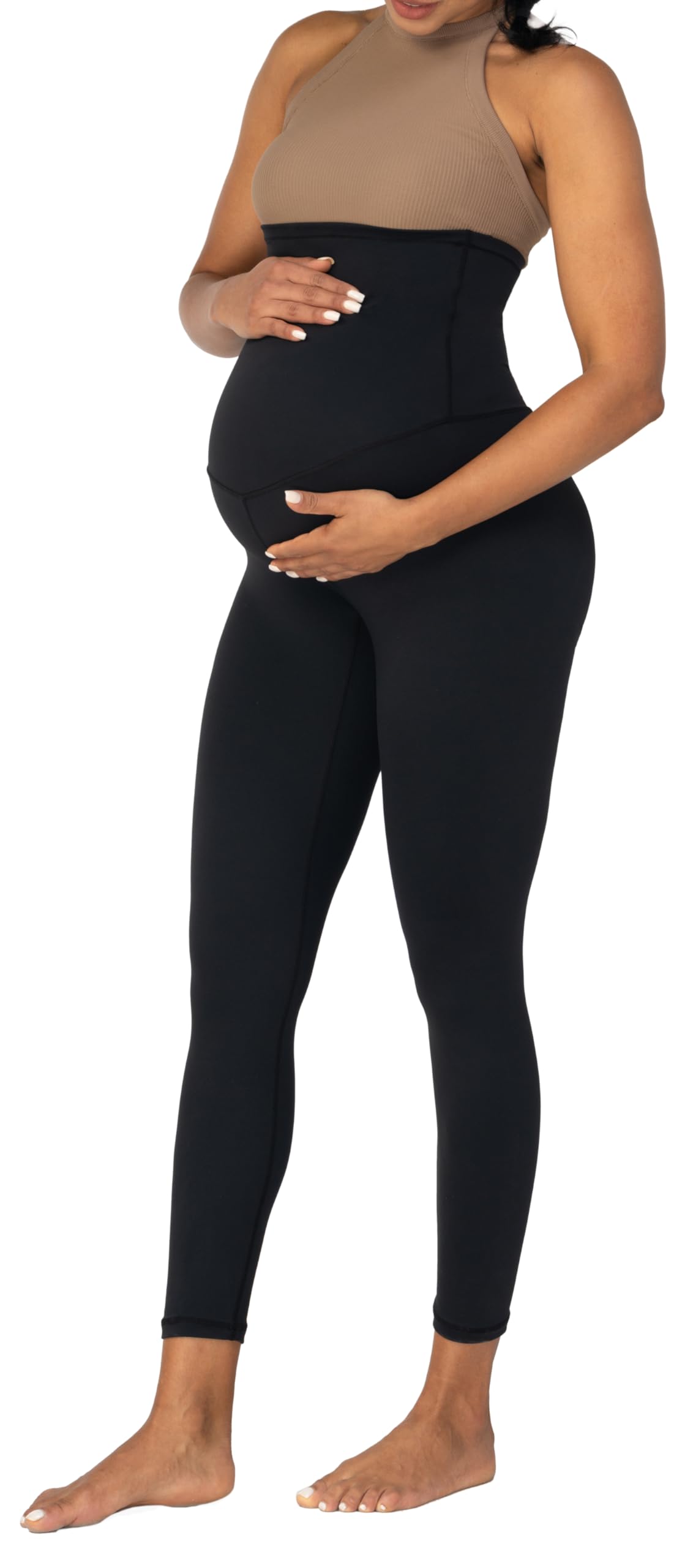 Sunzel Sunzfly - Leggings premaman da donna, a vita alta, per yoga, lunghezza 7/8, nero, M