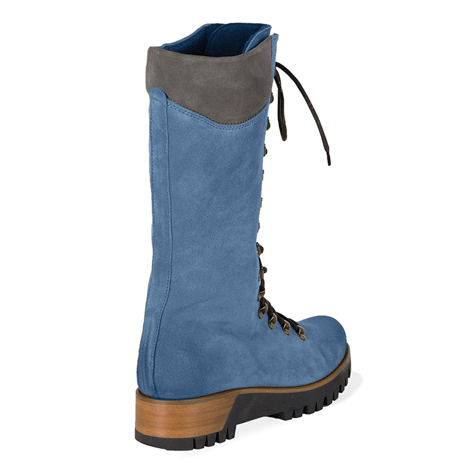 Generisch Stivali stringati da donna con punta rotonda che mantengono al caldo, stivali da cowboy medi per scarpe da donna