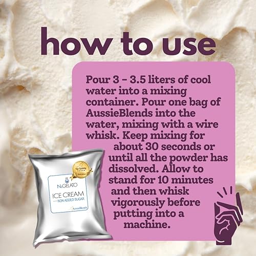 Miniatura 16 de AussieBlends Mezcla de helado prémium para servicio suave, helado enrollado, gelato, nitrógeno líquido, paquete de 8, importado