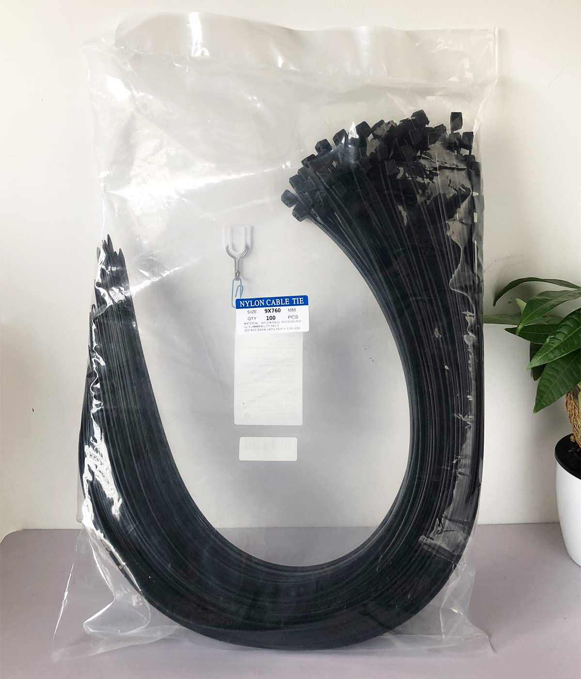 100 Colliers De Serrage Nylon 300mm X 7,6mm - Noirs - Résistants UV - Pour Câbles & Bricolage