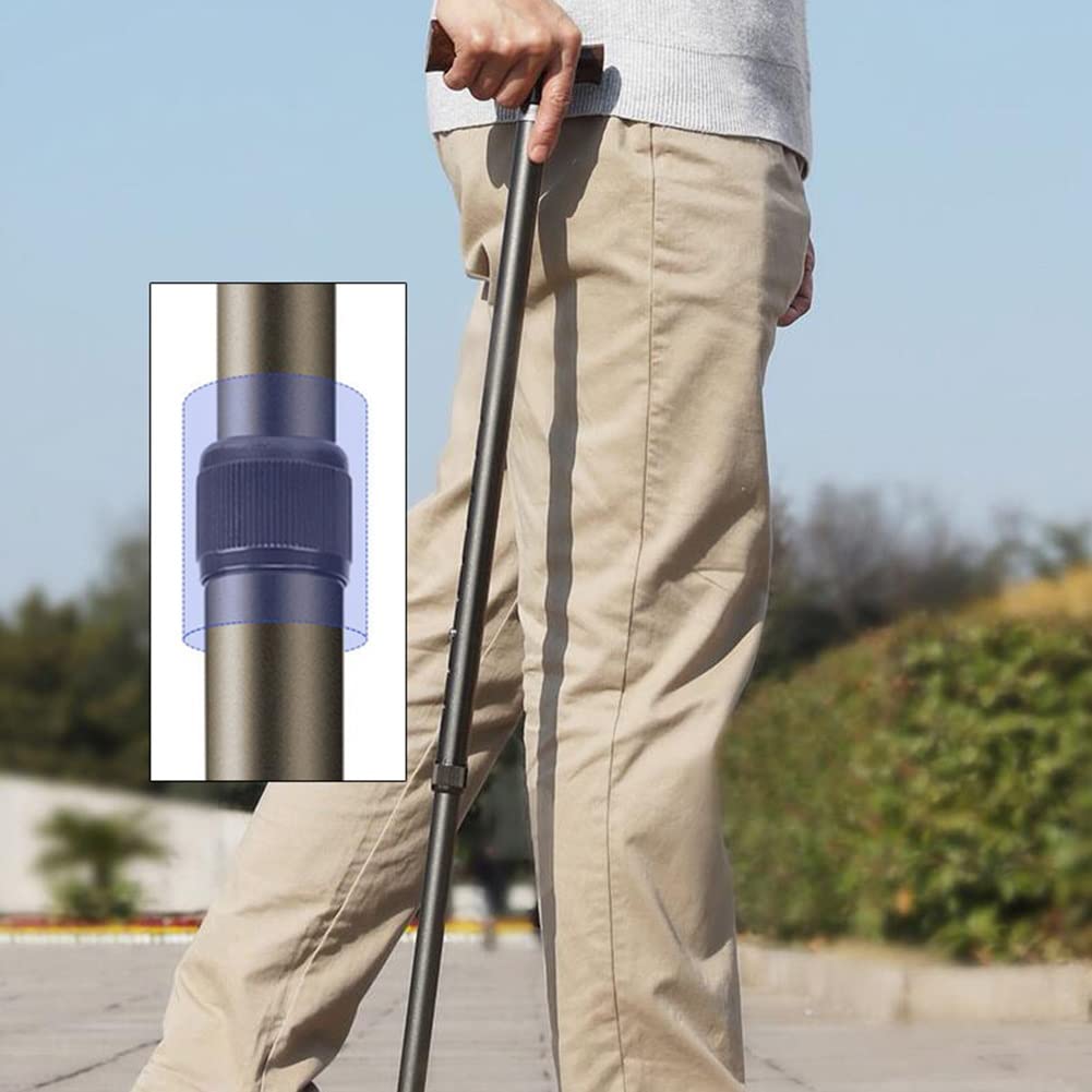 Bastón cuádruple de Aluminio para Ancianos, bastón Ajustable con Base de Cuatro Patas para Hombres y Mujeres con Altura 140-180 cm, soporta hasta 100 kg