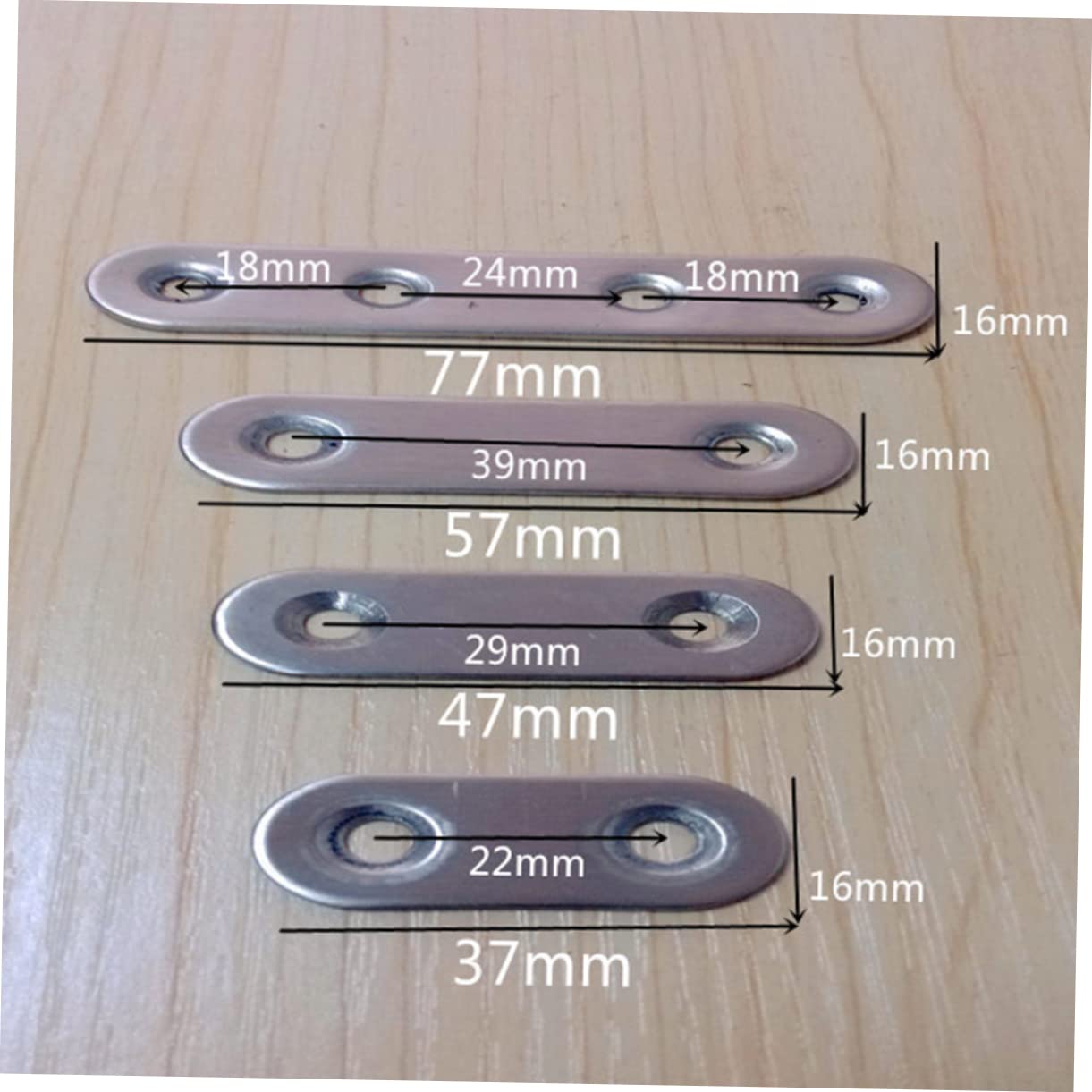 OSOLADY 20pcs Stainless Steel Angle Iron Straight Bracket Connector Bracket Straight Brace Bracket Mounting Brackets Steel Corner Connector Joint Bracket Flat Bracket Steel Bracket Silver