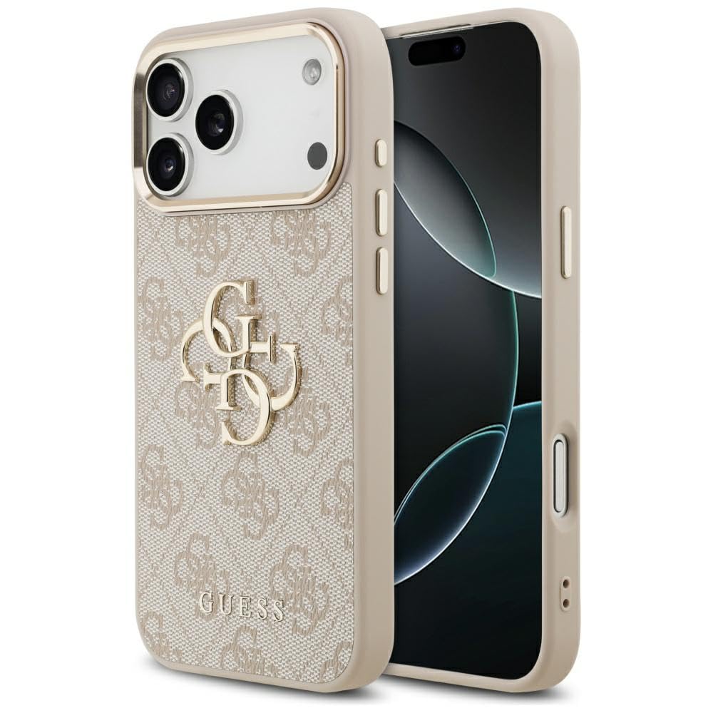 CG Mobile Guess 4G - Carcasa para iPhone 17 Pro MAX (4G, diseño clásico, Color Rosa/Dorado)