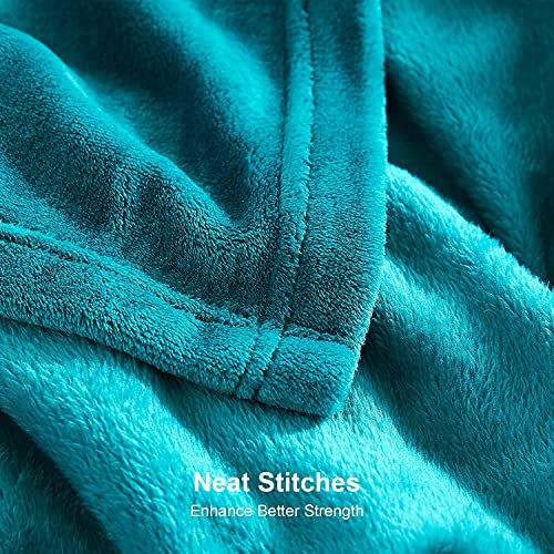 EHEYCIGA Fleece Blanket Extra Large Throws for Settees Teal Throw Fluffy Warm Soft Blanket for Bed Settees Armchairs Fit All Season - Image 4