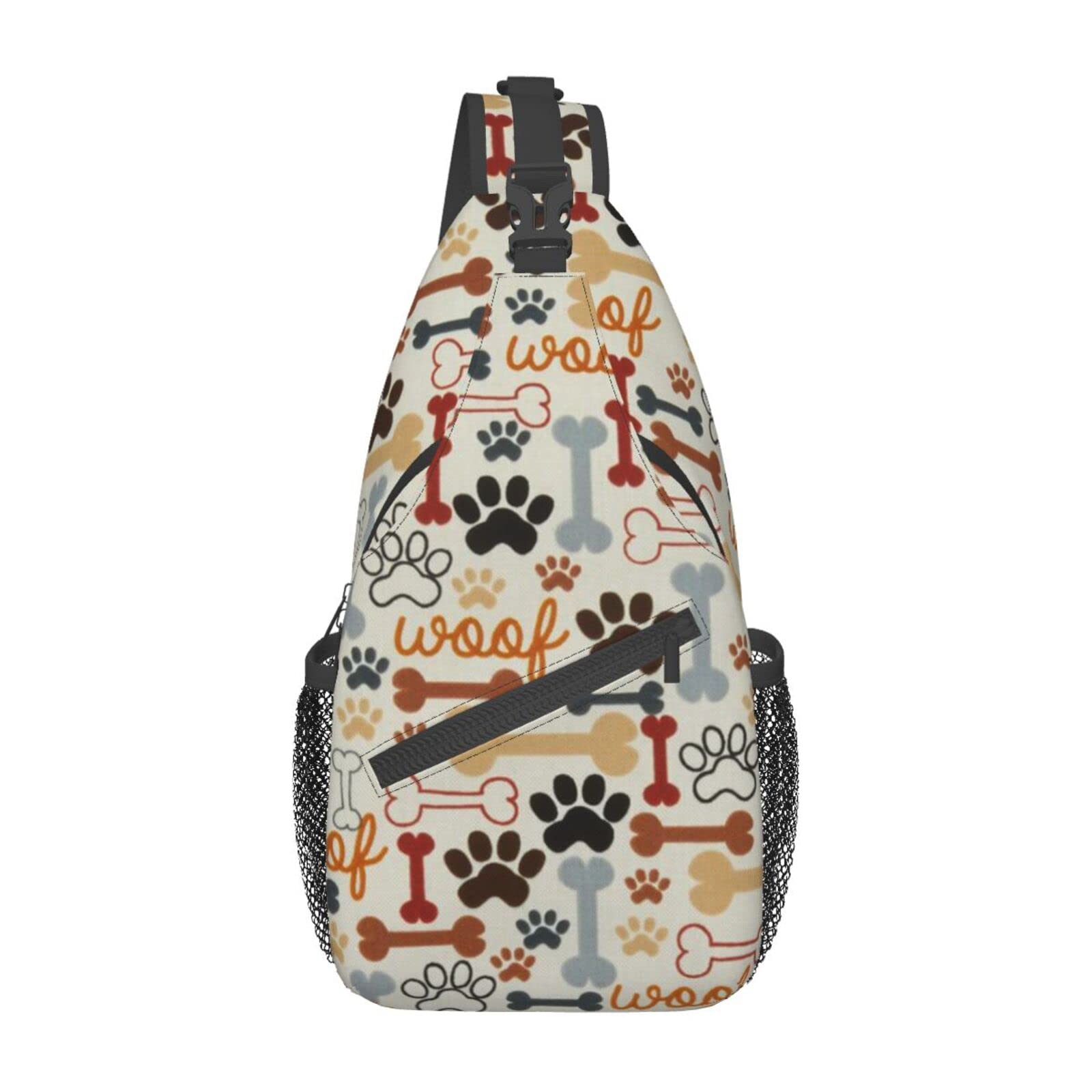 Vbcdgfg Dog Paw Prints Bones print Sling Bag, Crossbody Sling Backpack for Casual Shoulder Chest bag Women And Men