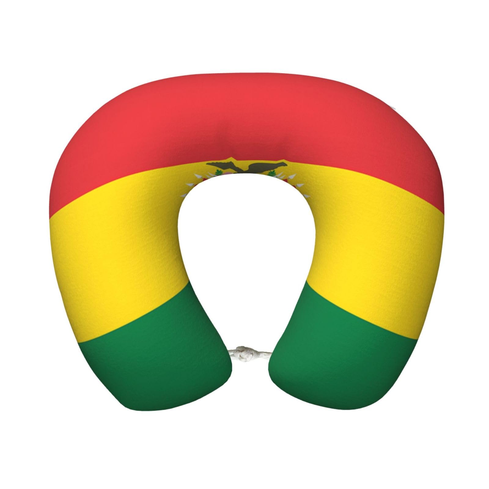 peiyeety Comfortable Flag of Bolivia Print Memory Foam Travel Pillow - U-Shaped Neck Support for Trips, Office Naps, and More