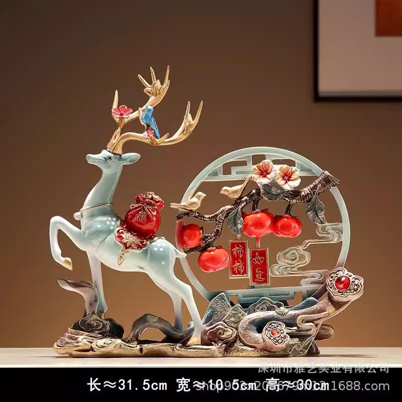 Amazon.com: Jefuzh 福鹿摆件Feng Shui Figurine Home Office Decor