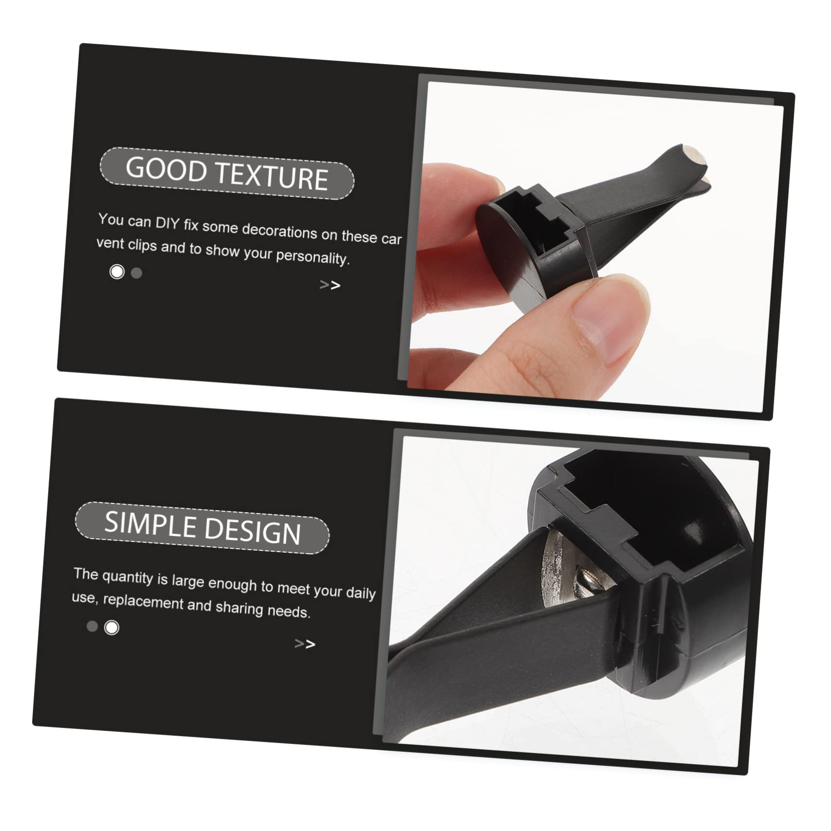 Clip per Bocchetta di Ventilazione Auto e Uso Pratico Accessori per Decorazione Auto 100 Pezzi in Metallo e Plastica, Clip Robuste e Decorative per Uscita Aria