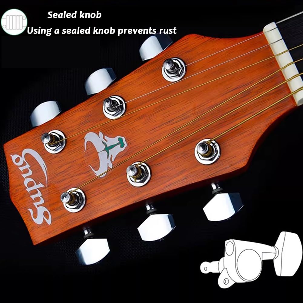 Chitarra Acustica Elettrificata Da 41 Pollici, Chitarra Acustica Full-size Con Spalla Mancante, Tavola Armonica In Abete Massello, Fondo E Fasce In Mogano, Ottime Prestazioni(Natural wood colo)