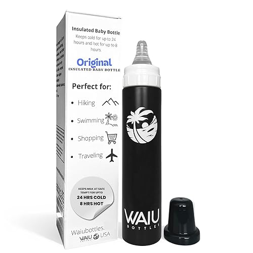 Miniatura 15 de Versátil biberón aislado Waiu, tamaños de 4 onzas y 6 onzas, mantiene las bebidas calientes durante 8 horas, frías durante 24 horas, sin BPA, varios