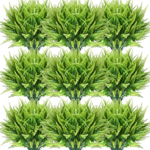 Zeyune 56 Bundles Artificial Plants Outdoors Fake Boston Fern Shrubs
