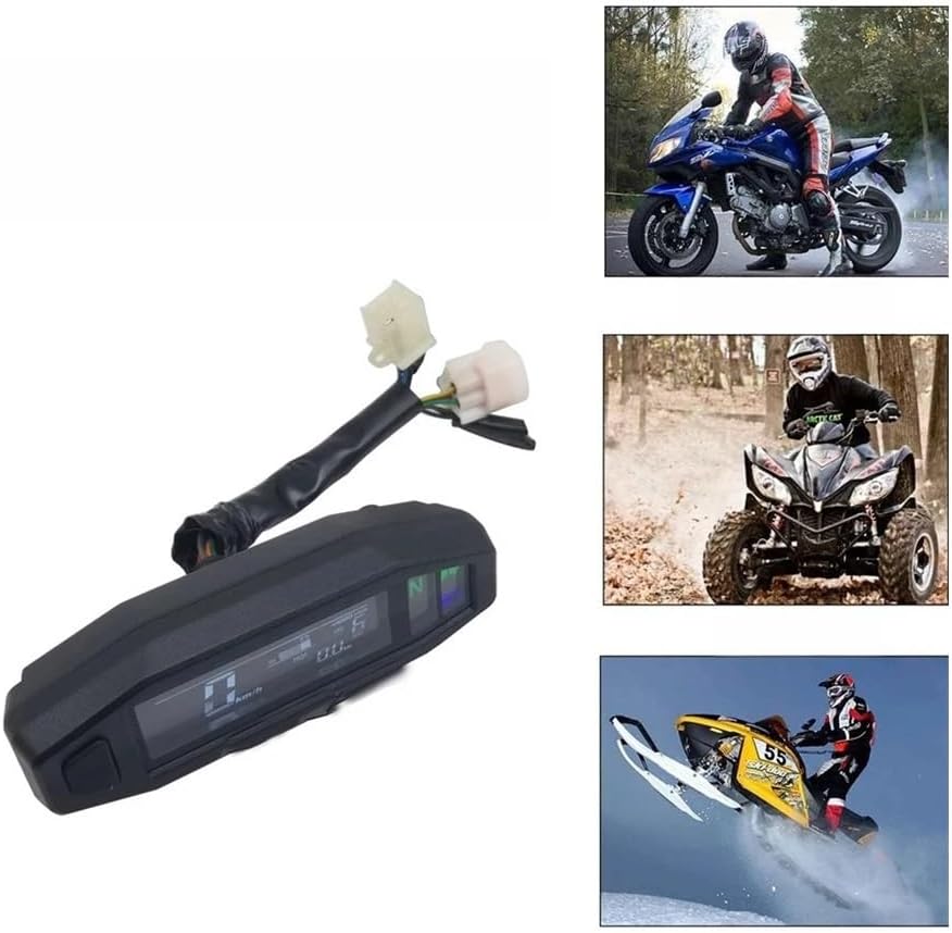 Motorcycle Speedometer Gauge for KR200 Motorcycle Speedometer Digital Panel Odometer Tachometer Dash Board Dashboard Meter 12000 RPM Universal