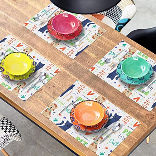 Set de table coloré lot de 6 lavable 30x45 cm anti-glisse - 8