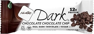 Dark Chocolate Chocolate Chip, 12g Protein Bar, Vegan, Gluten Free, Non-GMO, Kosher Pareve, 1.76oz Bar