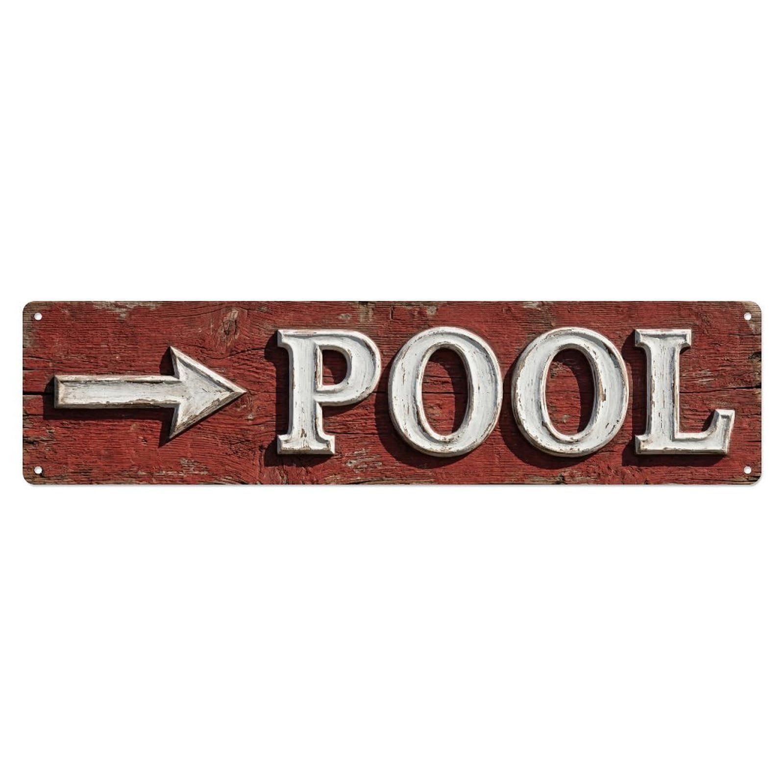 Swimming Pool Rustic Barn Metal Tin Skinny Sign Plaque Wall Decor for Cafe, Club Bar, Office, Home Garden Metal Poster 4x16Inch