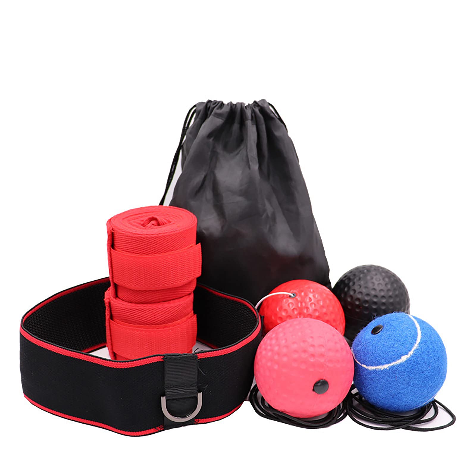 Boxing Reflex Ball Set with 4 Training Balls Punching Fight React Head Ball with Headband for and Adults