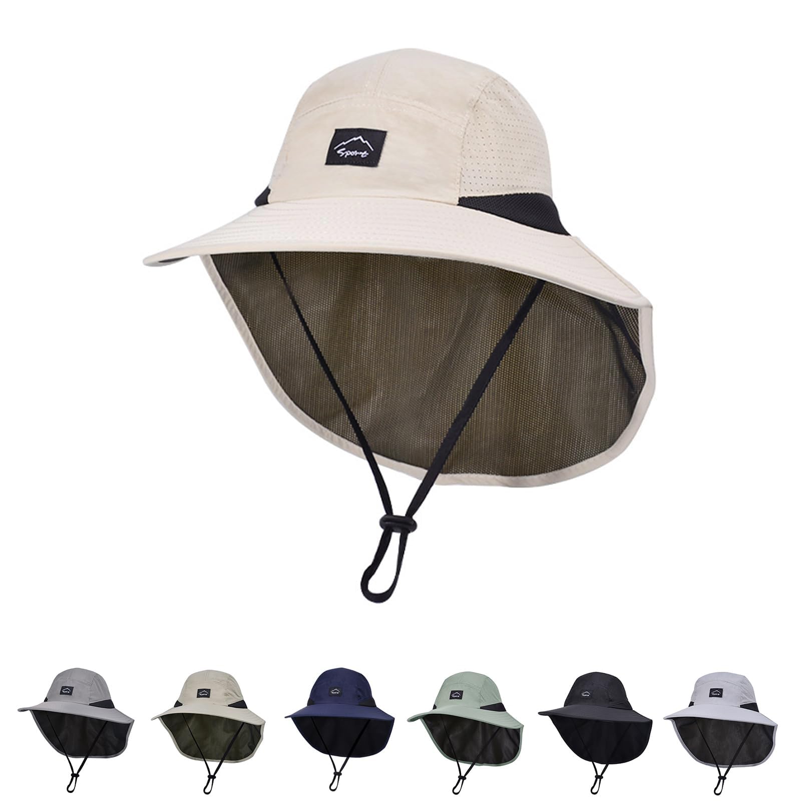 ZOORON Kids Sun Hat with Neck Flap UPF 50+ Beach Hats for Baby Boys Girls