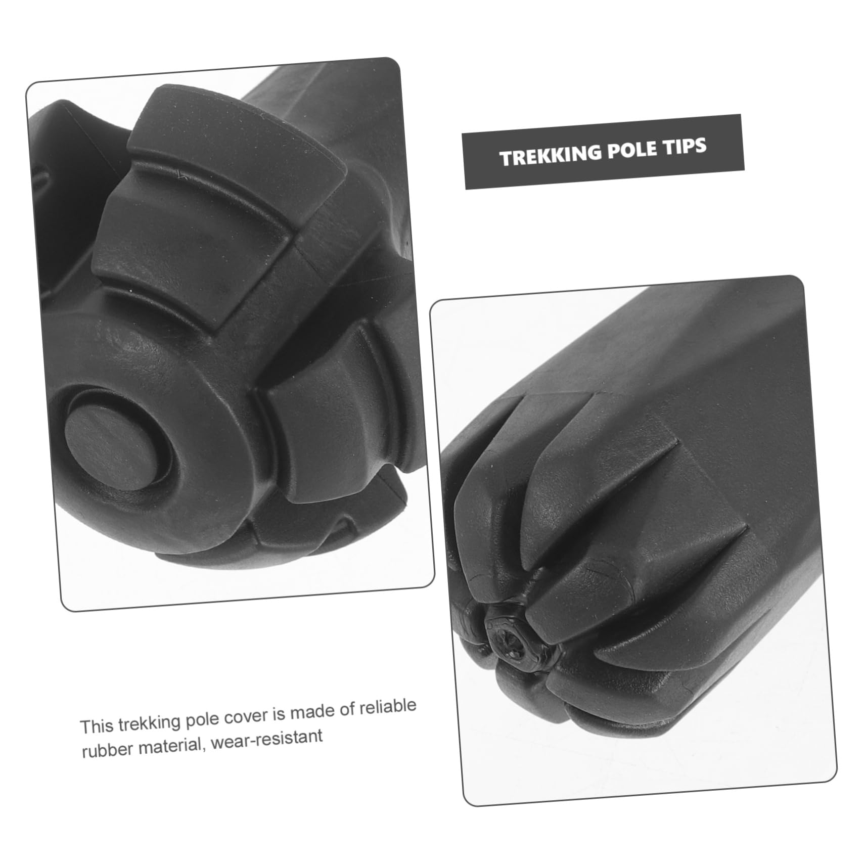 Yardwe Almohadillas para Bastones De Trekking Acolchado De Muletas Gorras De Bastón Consejos para Cambiar Bastones De Senderismo Bastón De Trekking Polos Caucho Black