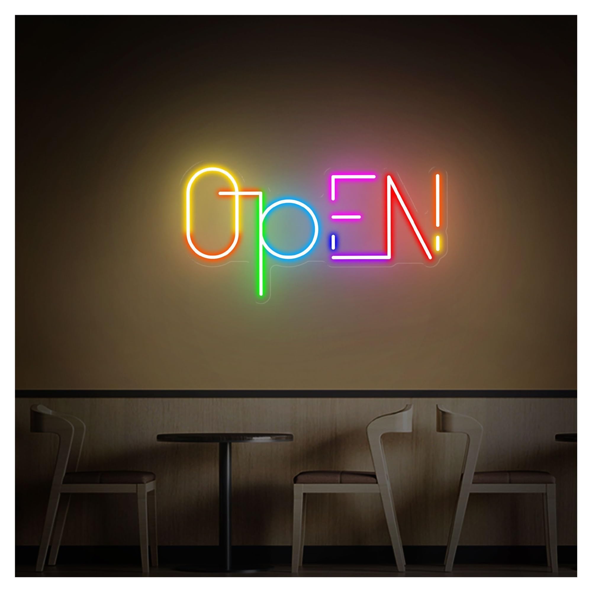 RONGCH Hanging Art Neon Signs Open Neon Sign, Suitable for Cafe Beauty Salon Bar Decor with Brightness Adjustable 50cm(B)
