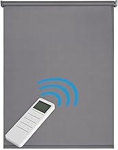 Blackout Roller Blind with Motor and Remote Control, Automatic Electric Blackout Blinds with Battery Total Darkness Blinds for Windows and Doors STORESDECO Grey 200 x 250 cm