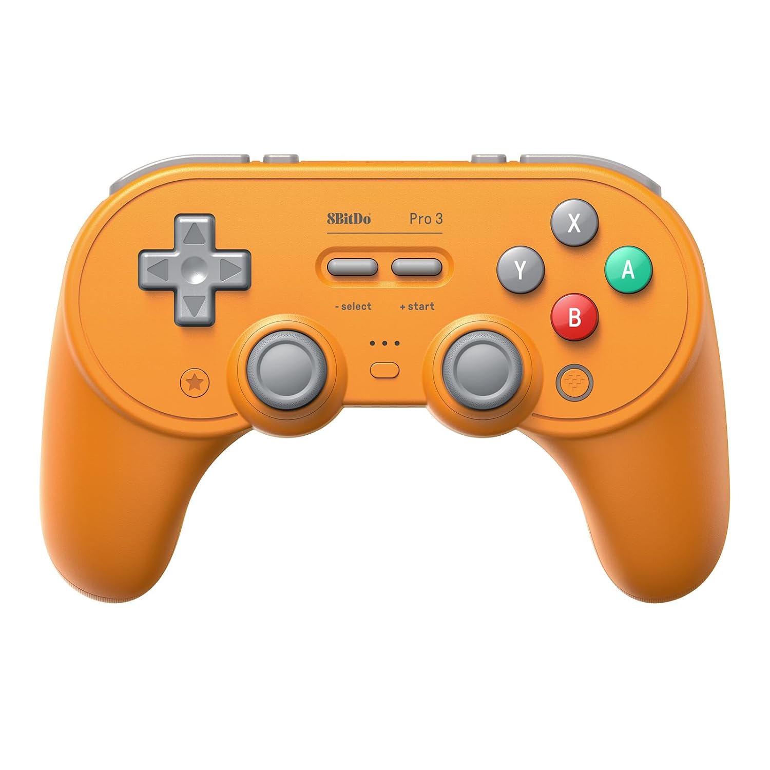 8BitDo Pro 3 Bluetooth Controller for Switch/Switch2,Windows, Apple, SteamOS, Android, TMR Joysticks, Swappable ABXY Buttons, programming Pro Back Buttons, Charging Dock, Hall Effect Triggers - Orange