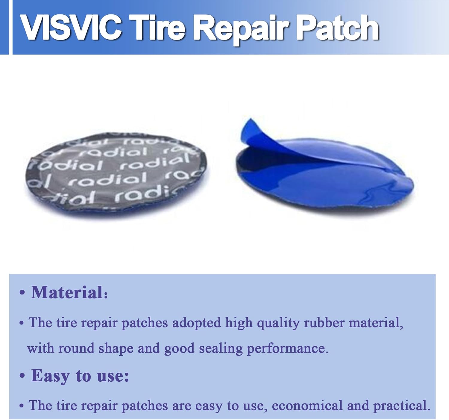 Tire Repair Patch 80PCS 58mm Round Universal Tire and Tube Patch Repair Kit