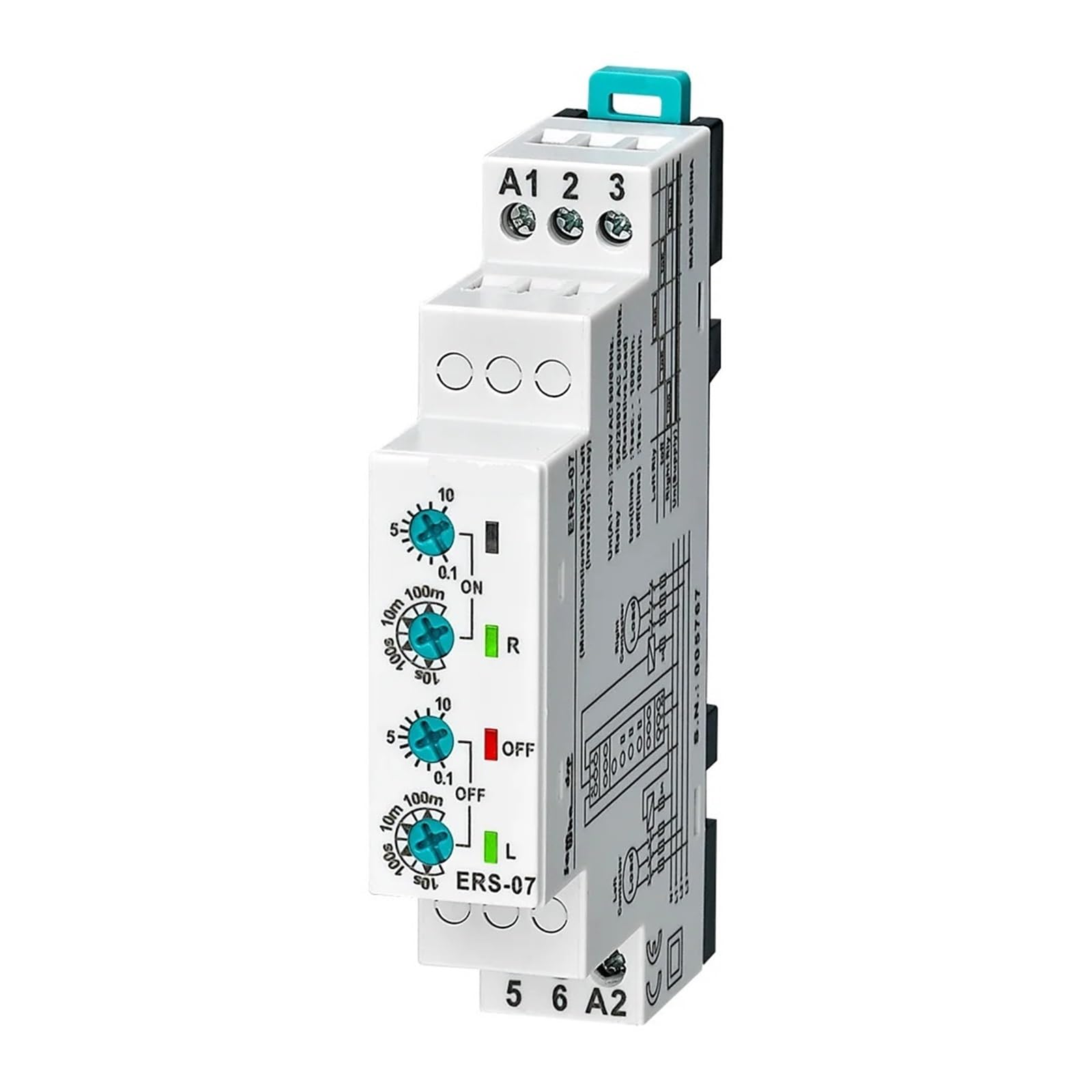 Inverseur ERS-07 Heure Droite-Gauche temporisateur 110VAC pour rail DIN