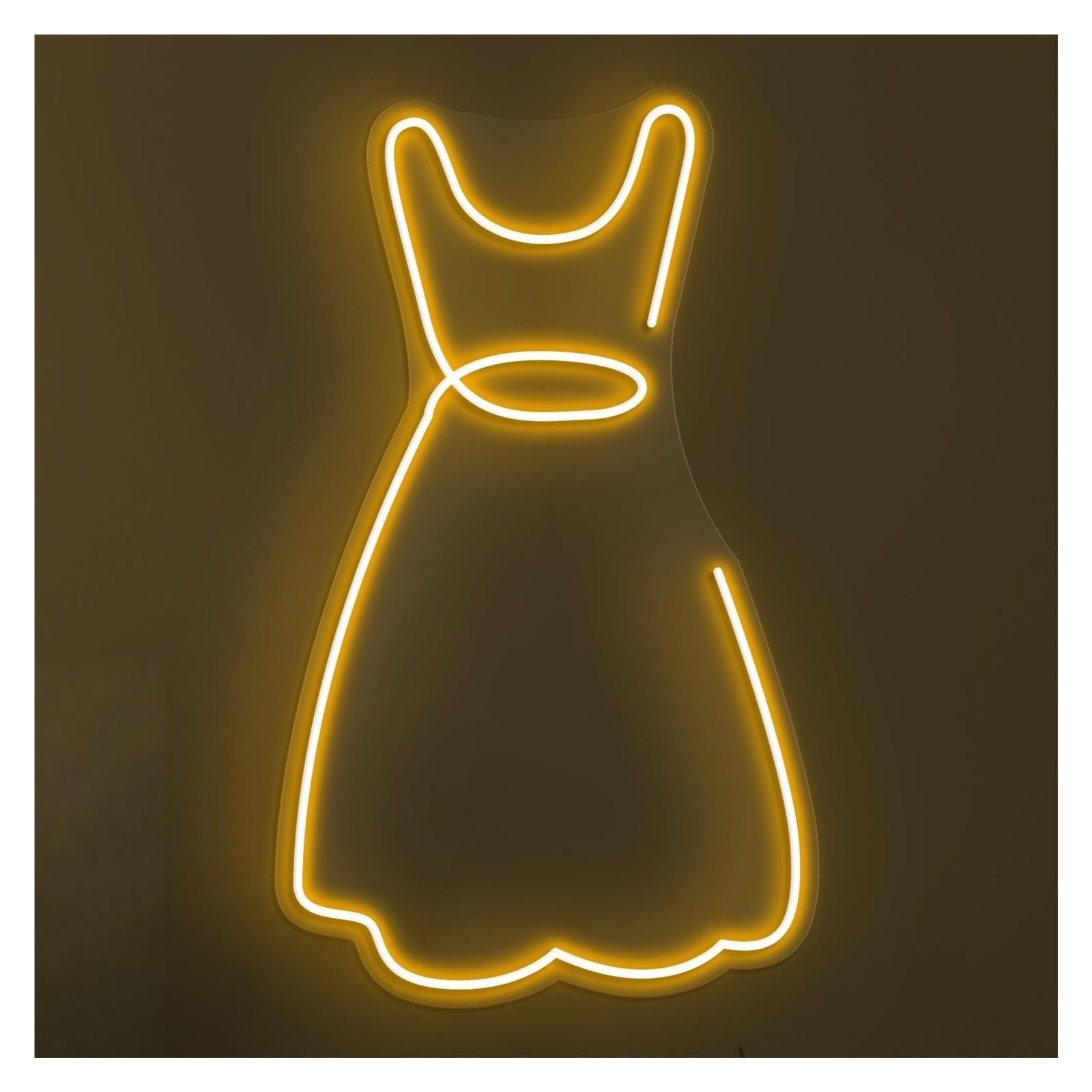 RONGCH Hanging Art Signs Skirt Neon Sign, Suitable for Dress Shop Decor with Brightness Adjustable 38cm(Yellow)