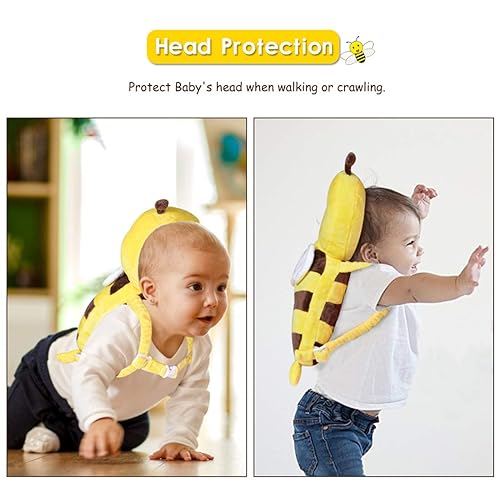 Miniatura 2 de Okydoky Protector de cabeza de bebé y rodilleras para gatear, mochila de seguridad ajustable para la cabeza de los niños pequeños, protección de
