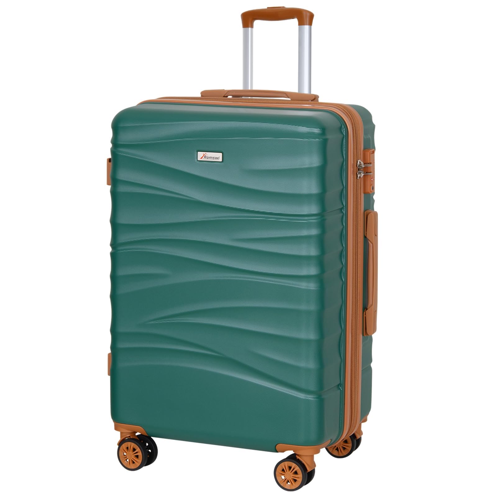 26'' Medium Checked Luggage with Double Spinner Wheels, Green